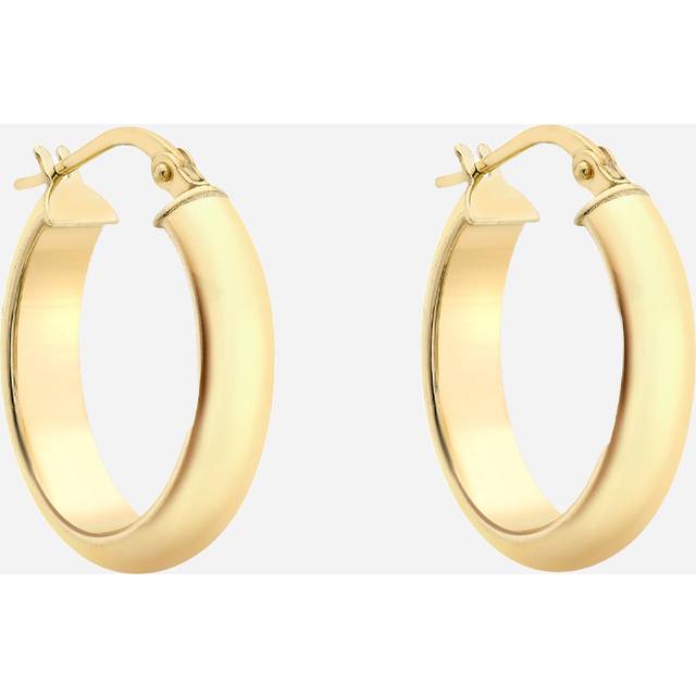 Örhängen 9k guld - ovala hoops 20x22 mm