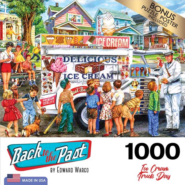 Cra-Z-Art - RoseArt - Back to The Past 1000PC - ICE Cream Truck Day