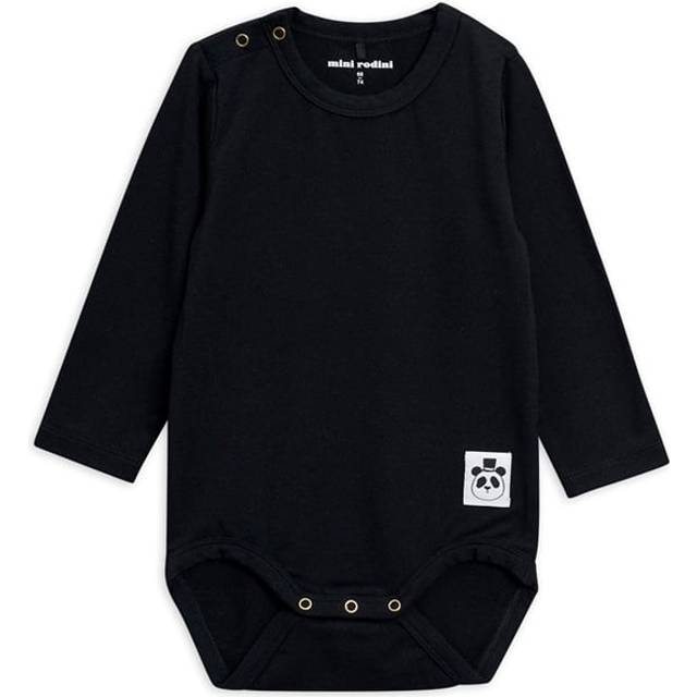 Mini Rodini Baby Long Sleeve Bodysuit, Black