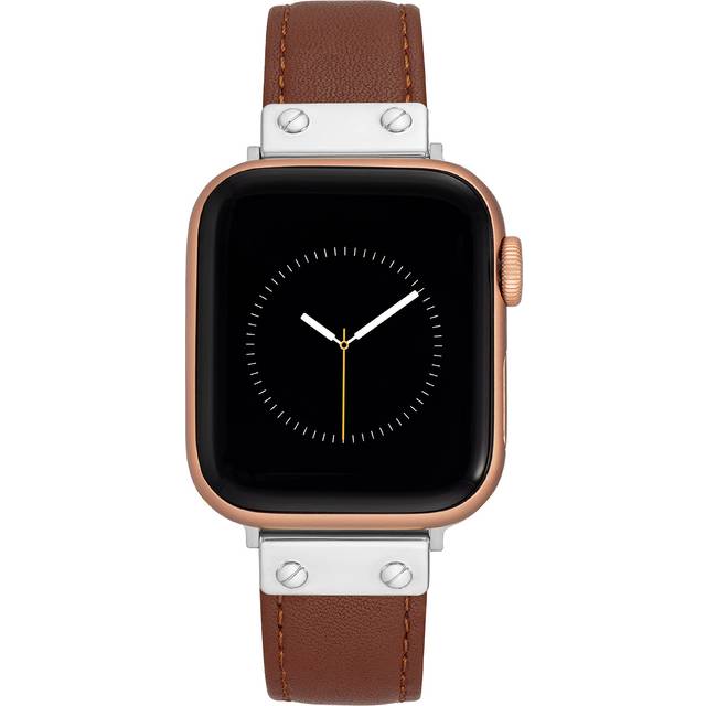 Anne Klein Women's Leather Band for Apple Watch® in Brown/Silver size 38/40/41mm
