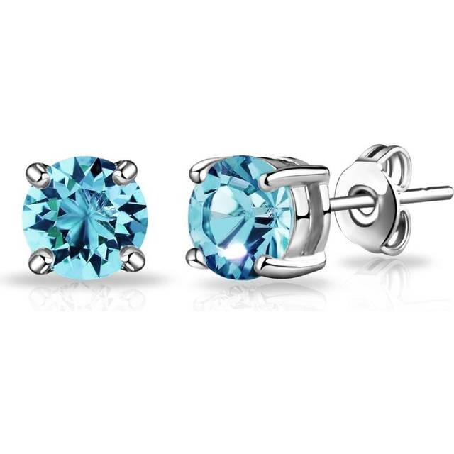 March (aquamarine) birthstone earrings created with zircondia® crystals
