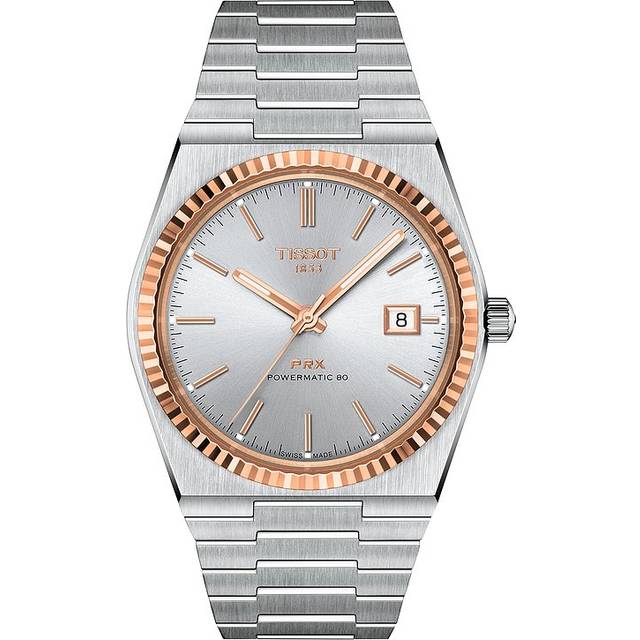 Tissot Herrenuhr PRX Powermatic 80 Stahl & 18K Goldlünette T9314074103100 - bicolor