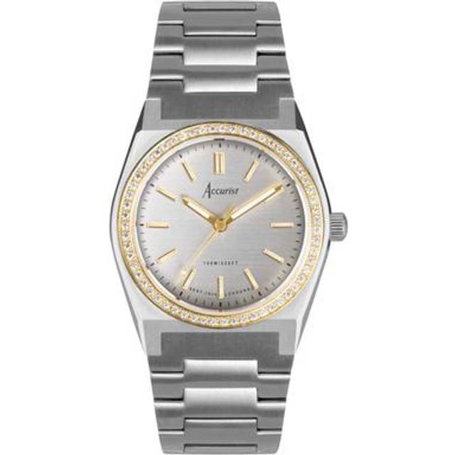 Accurist Women's Two Tone Silver Dial Watch - Silver