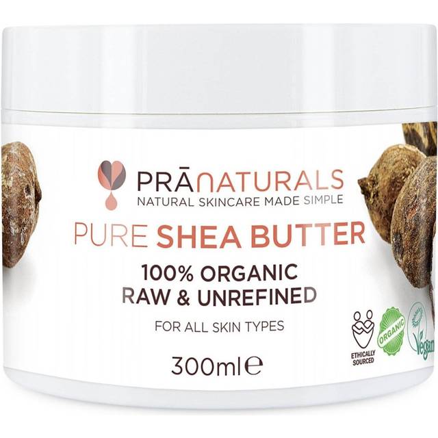 PraNaturals 100% Organic Shea Butter 300ml, Raw Unrefined Extra Virgin A Grade African Pure Ivory All-Natural, Smooth Shea Nut Lip Balm Body Butter...