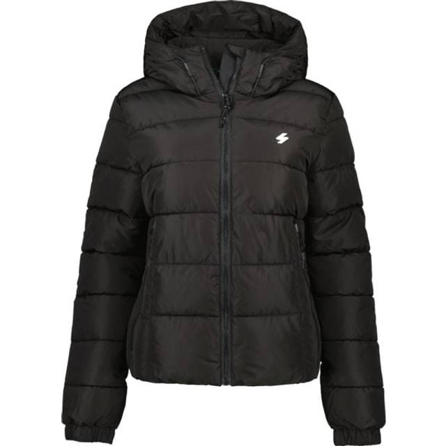 Hooded Puffer Jacket Superdry Spirit Sports - Noir