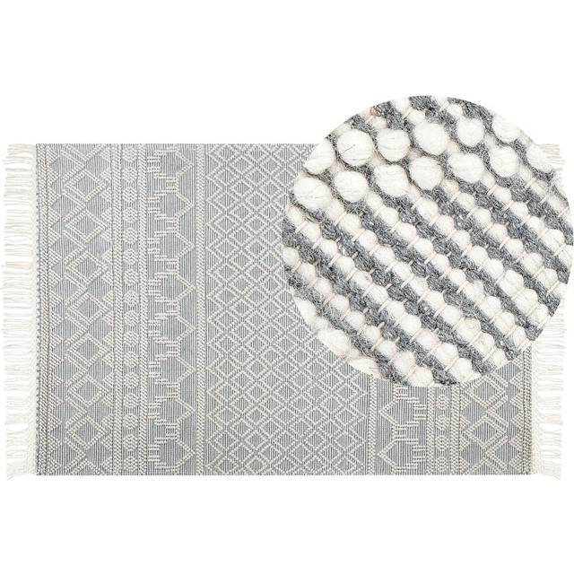 Wool Area Rug with Geometric Pattern 200 x 300 cm Beige and Grey SOLHAN