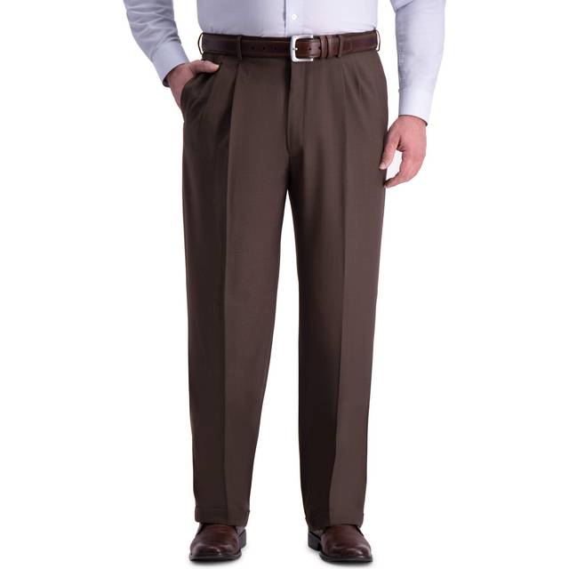 Haggar mens Big  Tall Premium comfort classic Fit Pleat Front Dress Pa
