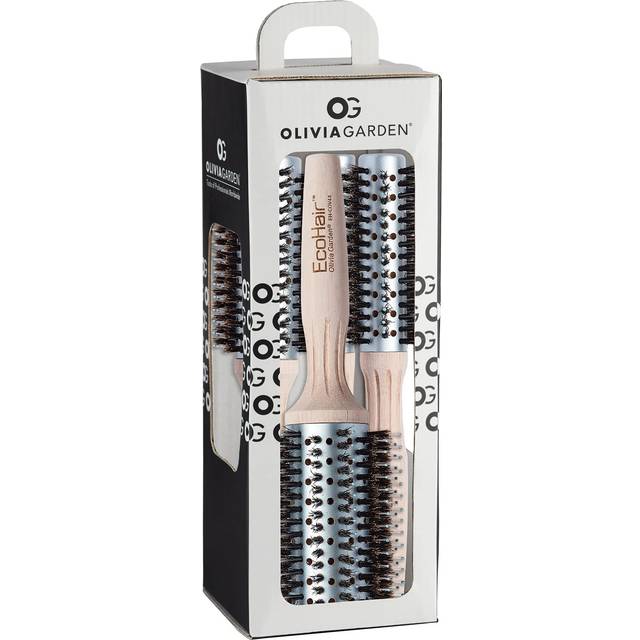 Olivia Garden EcoHair Combo Vent Round Bamboo Hair Brush Set  4 Count