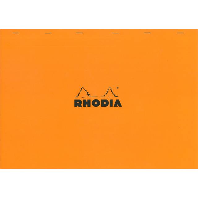 Rhodia A3+ Head Stapled Pad, No38, Square Ruling - Orange