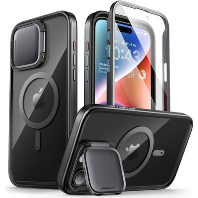 i-Blason Shield Mag for iPhone 15 Pro Max Case with Camera Cover Stand