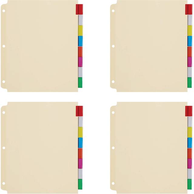 Oxford 3 Ring Binder Dividers  8 Tab  Insertable Multicolor Big Tabs  4 Sets (R215-8A3)  Assorted