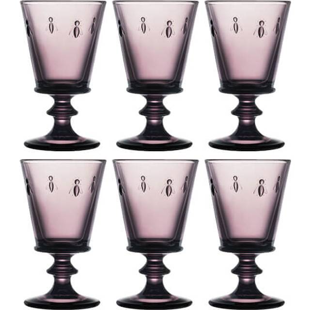 La Rochere Bee Wine Glass Purple 240ml Set Of 6