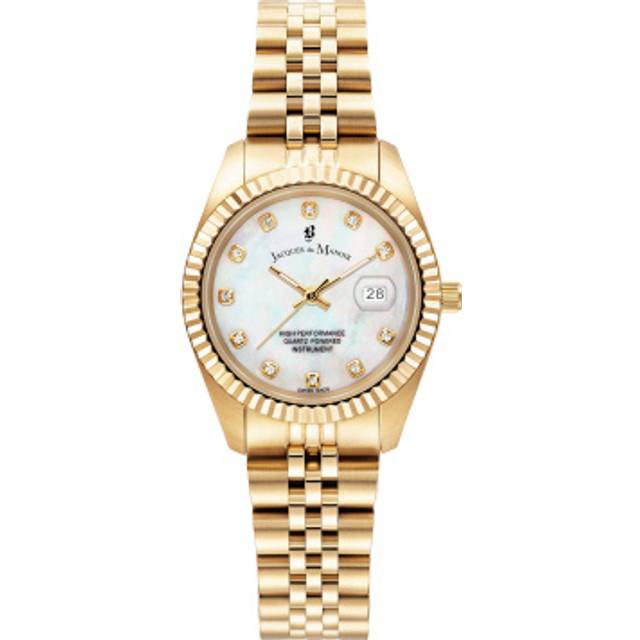 Jacques Du Manoir Swiss-made Ladies Inspiration Gold Plated Bracelet Watch, Gold, Women