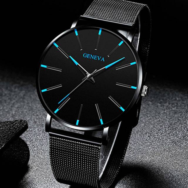 Geneva Men's Quartz Movement Watch - Black
