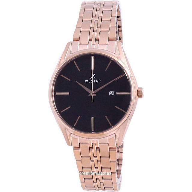 Westar Black Dial Two Tone Stainless Steel Quartz 40210 PPN 603 Damklocka svart
