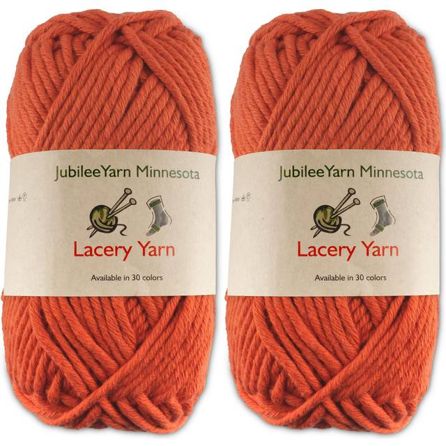 JubileeYarn Lacery Yarn - Chunky Cotton - 100g/Skein - Burnt Orange - 2 Skeins