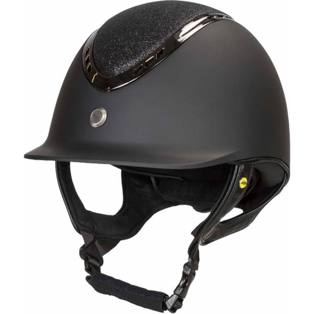 Riding helmet with thumbwheel without visor Back on Track EQ3 "Pardus - Noir