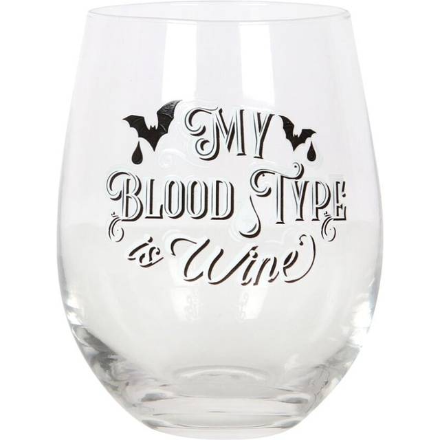 Something Different My Blood Type Is Wine Stemless Wine Glass