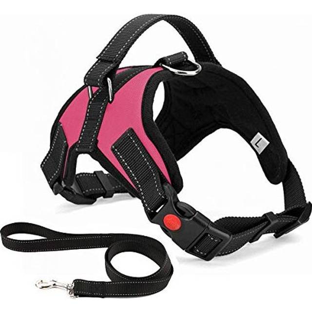 No Pull Dog Harness Breathable Adjustable Comfort Free Lead Included for Small Medium Large Dog Best for Training Walking S Pink