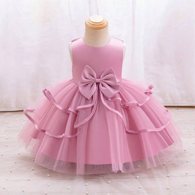 SHEIN Fashionable And Gorgeous Dress For Baby Girls, Suitable For Birthday Parties, Evening Parties, Performances, Weddings, First Month Celebrations And Ba
