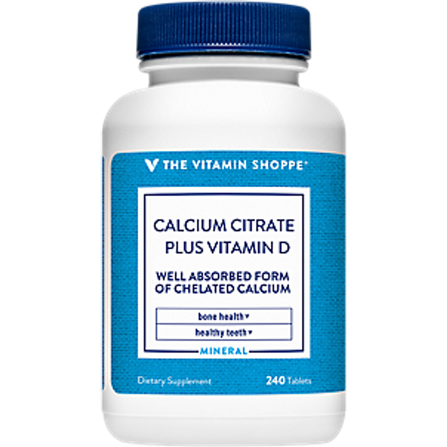The Vitamin Shoppe, Calcium Citrate and Vitamin D, 240 Tablets