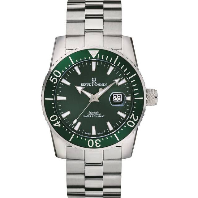 Revue Thommen, Accessoarer, Herr, ONE Size, Diver Professional Automatisk Klocka Grön Urskiva - gray (ONE SIZE)