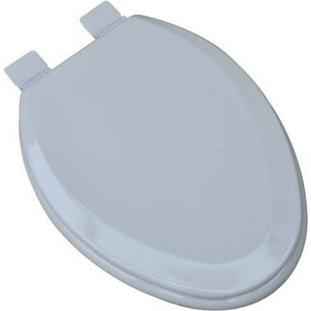 Premium Ice Gray Molded Elongated Wood Toilet Seat