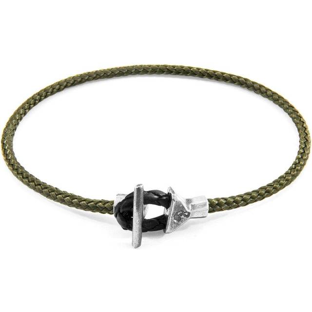 Cullen Silver and Rope Bracelet - Green - 21cm