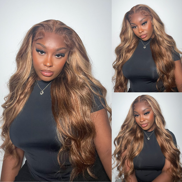 UNice Bye-Bye Knots Wig Pre-Cut 7x5 Glueless Lace & 13x4 Pre Everything Honey Blonde Body Wave Wig With Bleached Clean Knots