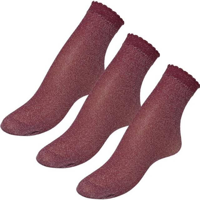 Pierre Robert 3-pack Glitter Socks - Red - Strl 37/40 * Kampanj *