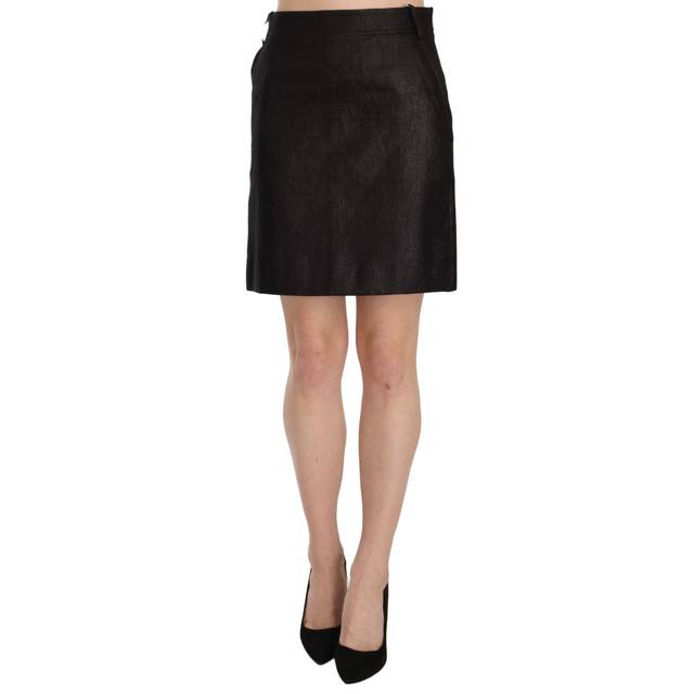 GF Ferre High Waist Curdoroy A-line Mini Skirt - IT40|S - Black (IT40|S)