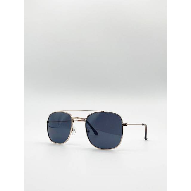 SVNX Mens Metal Frame Aviator Style Square Sunglasses - Gold Metal (archived) - One Size