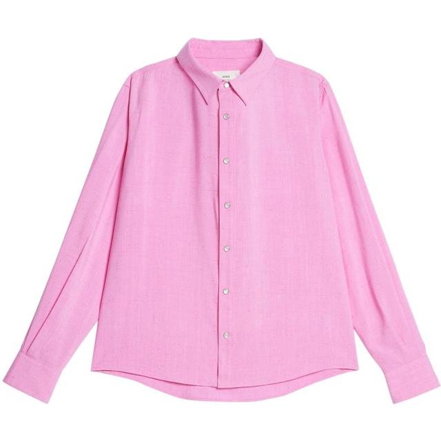 AMI Paris Pink Press-Stud Shirt - CANDY PINK/661 - FR 41