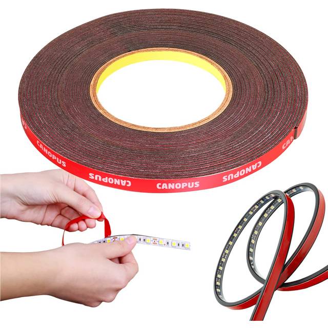 Professional 3M Double Sided Tape Heavy Duty 10mm x 9.75m Waterproof Mounting Tape Strong Adhesive Tape, Ideal for LED Strip Lights Automotive, Home