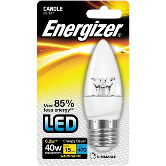 E27 led Warm White Dimmable Candle light Bulbs - Energizer