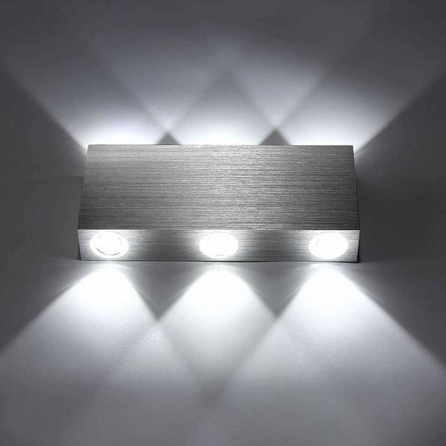 6W Modern LED Wall Light Up Down Wall Lights Aluminum Wall Lamp Lighting for Living Room Bedroom Corridor, Warm White