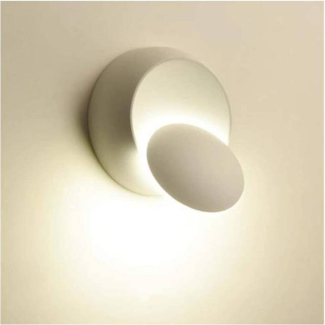 360 Degree Rotating Wall Sconce Creative Wall Lamp Modern LED Wall Light for Bedside Hallway Stair Living Room Bedroom (White)