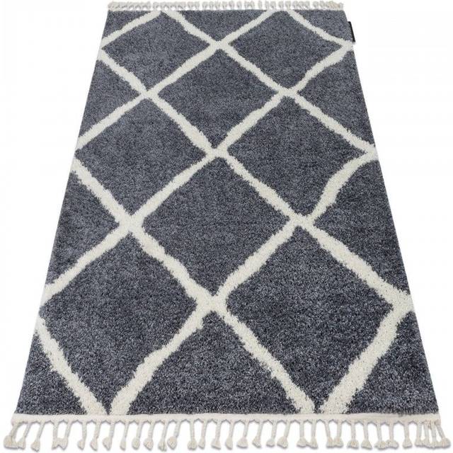 Carpet berber cross B5950 grey / white Fringe Berber Moroccan shaggy grey 140x190 cm