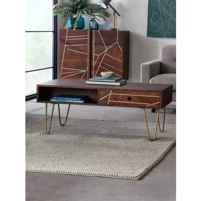 Verty Furniture - Rectangular Coffee Table Dallas Dark Mango - Dark Wood