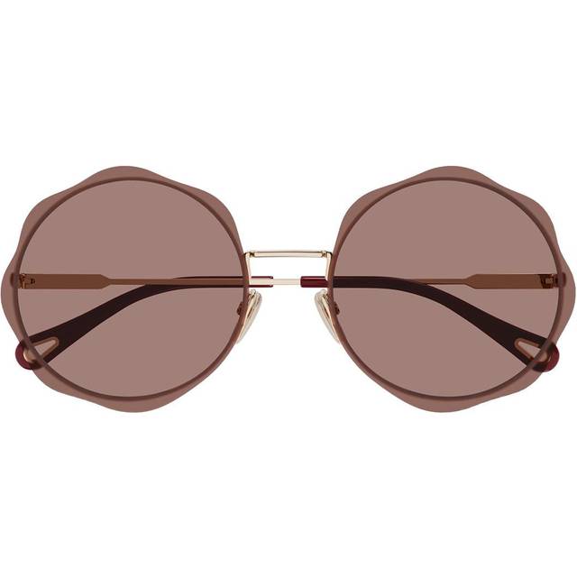 Chloe Burgundy Round Ladies Sunglasses CH0202S 003 61 - Red (OS)