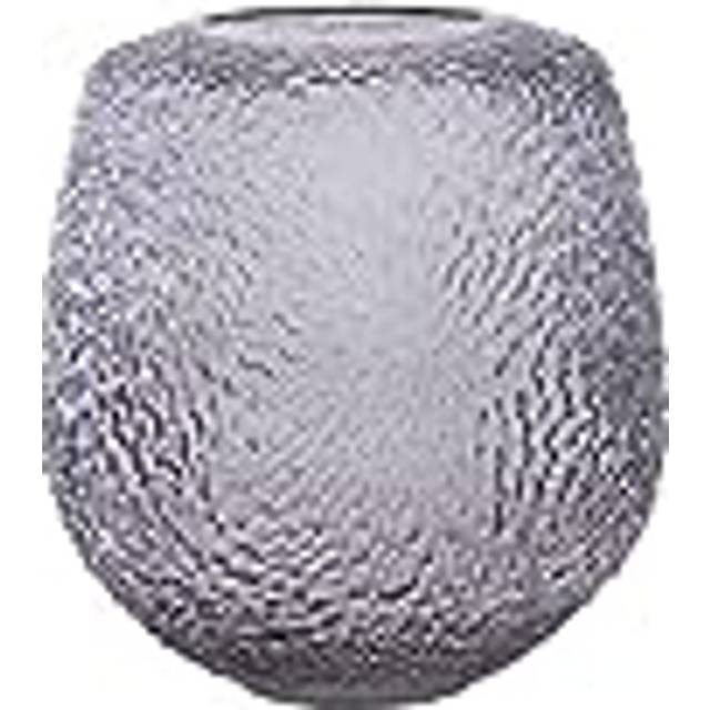Premier Housewares - Grey Medium Flower Vase For Room Decor Glass Vase Textured Vases For Flowers Detailed Floor Vase Living Room Decor Stylish Tall