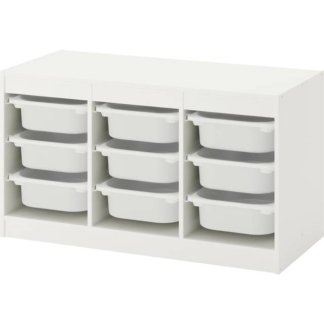 TROFAST Storage combination with boxes, white/white, 99x44x56 cm