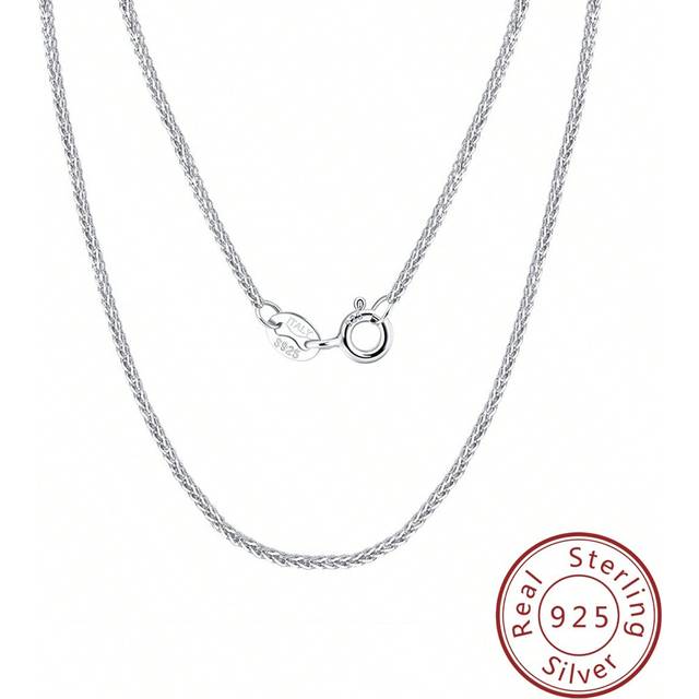 1st S925 Sterling Silver Italien Foxtail kedja. 16in 18in 20in 22in 24in Foxtail Chain16 18 20 22 24 Inch Italian Chopin Chain för kvinnor, skicka til (16 tum,18 tum,20 tum,22 tum,24 tum)