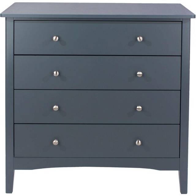 Chest of Drawers 4 Drawer Bedroom Storage Metal Handles Runners Midnight Blue
