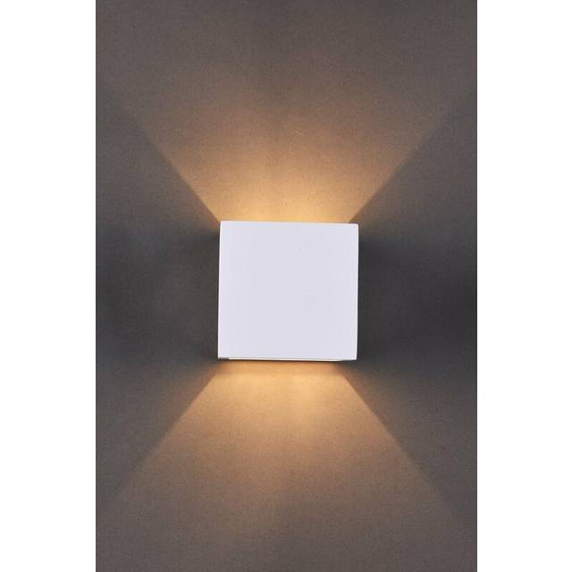 Harper Living Full Square Modern Indoor Ceramic Wall Light, Up/Down Light, 1Xg9 Bulb Cap, White