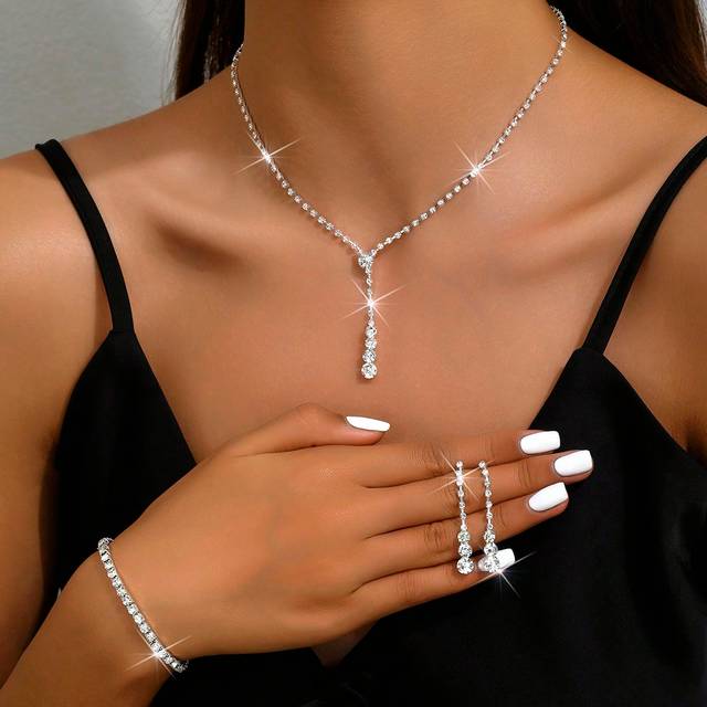 SHEIN A Set Of women Necklace, Earrings And Bracelet Set