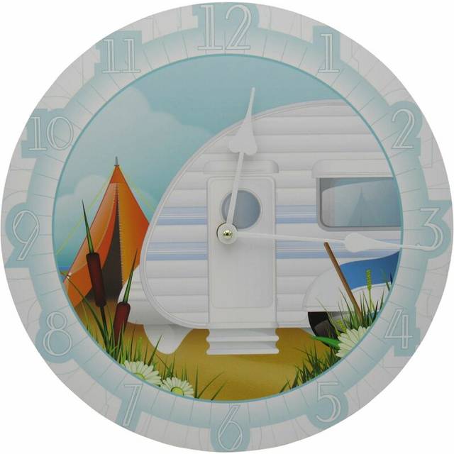 Caravan Analogue Wall Clock (Decorative Decor Colourful Novelty)