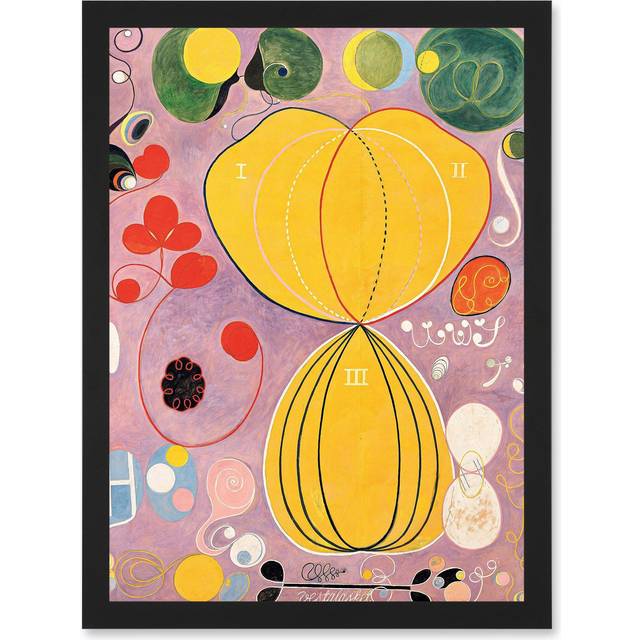 Hilma Af Klint Group IV No 7 Ten Largest Adulthood Abstract Artwork Framed Wall Art Print A4 - Black - One Size