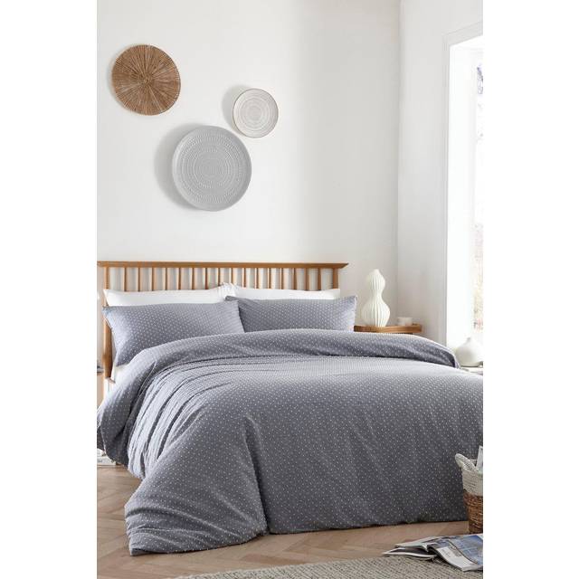 'Waterford' 100% Cotton Tufted Duvet Cover Set - Blue - Double