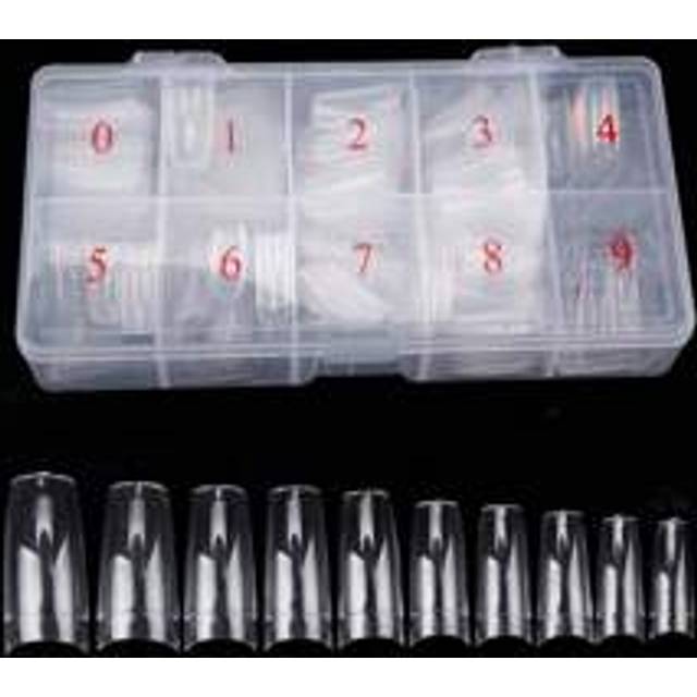 Nagelkapslar 500 st/ask Konstnageltips Heltäckande nageltips Akryl Transparenta nagelkapslar Fransk manikyr Lösnagel Press-on naglar Nageltillbehör Na - Genomskinlig
